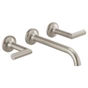 Brizo Odin 1.2 GPM Wall Mounted Widespread Bathroom Faucet - Less Handles and Rough In Brilliance Brushed Nickel